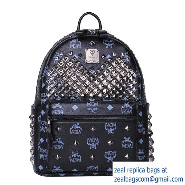 High Quality Replica MCM Small Stark Front Studs Backpack MC4237S Black